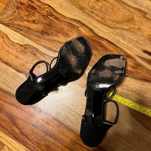 Vera Wang crystal leather heeled sandals size 9 - Picture 7 of 8